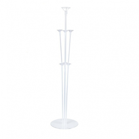 Suport de 7 baloane, Ornament masa de botez, 70cm, Baloane Confeti,  Roz Metalizat [1]