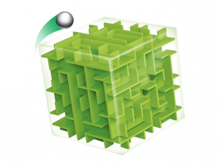 Joc - Cub labirint cu biluta maze 8 x 8 x 8 cm [2]