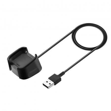 Incarcatoare - Cablu de incarcare QuickFit magnetic pentru FitBit Versa / Versa 2, 1 m, Negru, USB