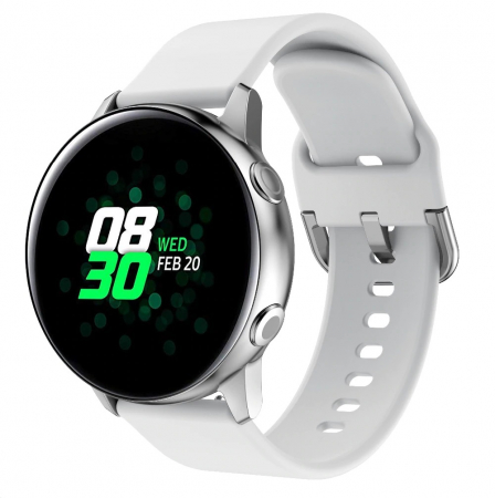 Curea Silicon compatibil Samsung Galaxy Active / Active 2 , Alb , 20 mm , Quick Release [1]