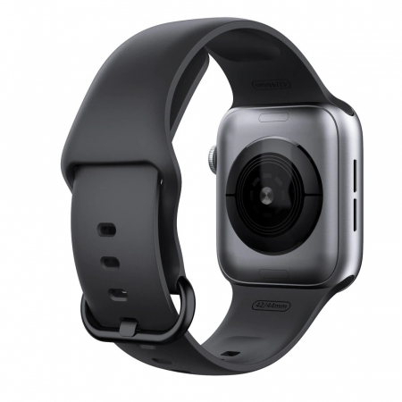Apple Watch - Curea cu catarama compatibil Apple Watch 1 2 3 4 5 6 , Sport, Silicon, 38mm , negru