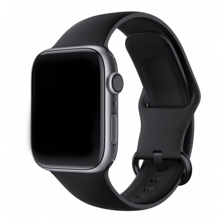 Curea cu catarama compatibil Apple Watch 1 2 3 4 5 6 , Sport, Silicon, 38mm , negru [1]