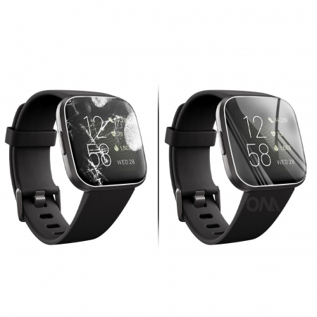 Set 3 bucati Folie de protectie sticla securizata pentru Fitbit Versa 2, Full Screen, Transparenta [1]