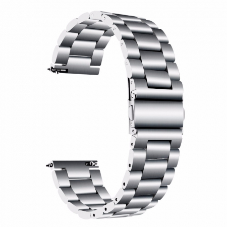 Samsung Gear - Curea compatibila Samsung Gear S3 / Galaxy 22mm , Huawei GT 2 (46mm), din otel inoxidabil cu sistem Quick release smartwatch , Argintiu / Silver