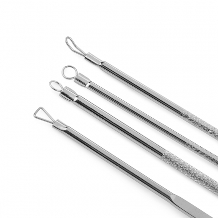 Trusa pentru extractia punctelor negre si a cosurilor, 8 piese, inox, husa din piele ecologica [7]