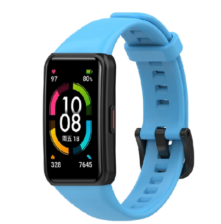 Curea silicon compatibila Huawei Band 6/ Honour Band 6 Smartwatch, Quick Release, Teal Blue [1]
