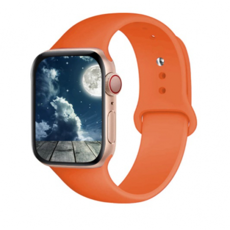 Curea compatibila cu Apple Watch 1 2 3 4 5 , Sport, Silicon, 42mm, Pastel Caisa [2]
