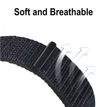 Curea din material textil cu arici compatibila Huawei Band 6/ Honour Band 6 Smartwatch, Quick Release, Negru [3]