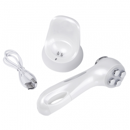 Aparat Cosmetic Terapie Fotonica Faciala 6 in 1 LED RF, Lifting, Reintinerire, vibratii EMS, Microcurent, Mezoterapie, Alb [2]