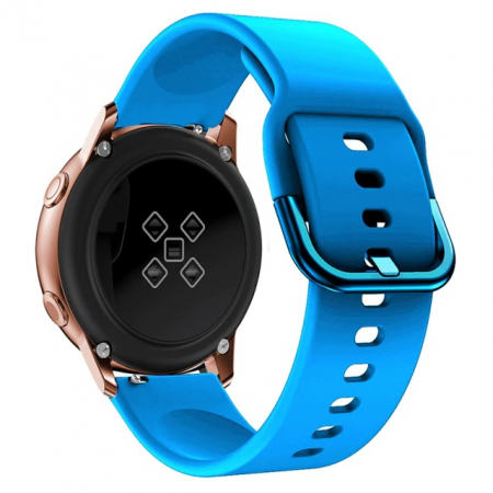 Samsung Gear - Curea silicon compatibil Samsung Galaxy Active / Active 2 , Teal Blue , 20 mm , Quick Release