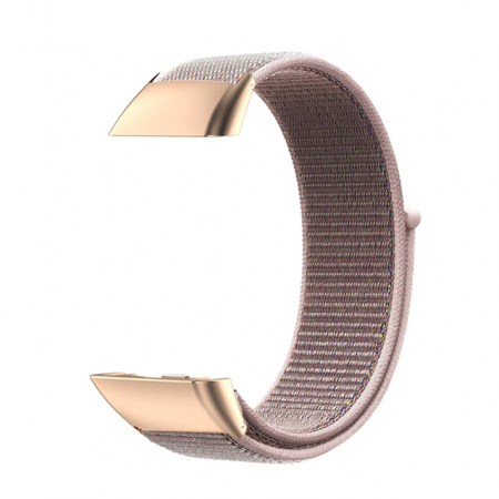 Huawey Honor Band 6 - Curea din material textil cu arici compatibila Huawei Band 6/ Honour Band 6 Smartwatch, Quick Release, Roz