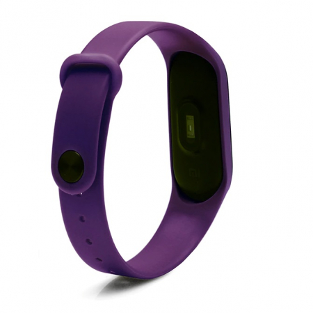 Bratara de schimb din silicon, pentru Xiaomi Mi Band 3 / 4, Mov [2]