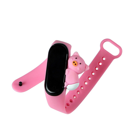 Accesorii bratari fitness - Bratara de schimb din silicon, pentru Xiaomi Mi Band 3 / 4, Porc Roz