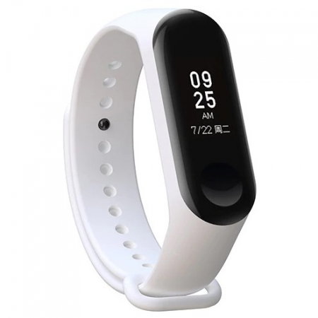 Bratara de schimb din silicon, pentru Xiaomi Mi Band 3 / Mi Band 4, Alb [1]