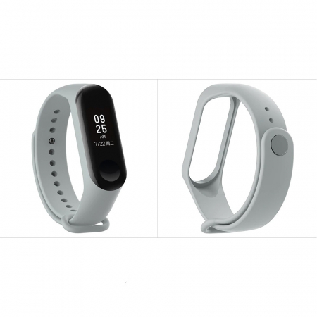 Bratara de schimb din silicon, pentru Xiaomi Mi Band 3 / Mi Band 4, Gri [3]