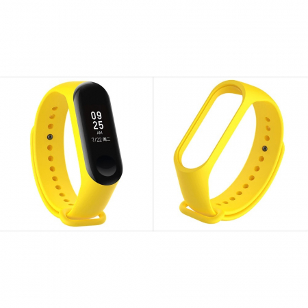 Bratara de schimb din silicon, pentru Xiaomi Mi Band 3 / Mi Band 4, Yellow / Galben [2]