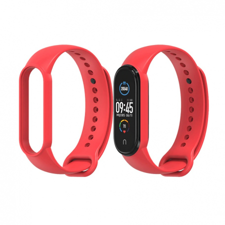 Bratara de schimb din silicon, pentru Xiaomi Mi Band 5 / Mi Band 6, Rosu [1]