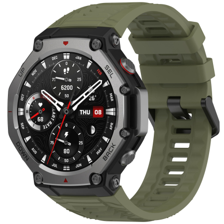 Bratara din silicon compatibil Amazfit T-REX 3 - Verde Army, PHN Mag [4]