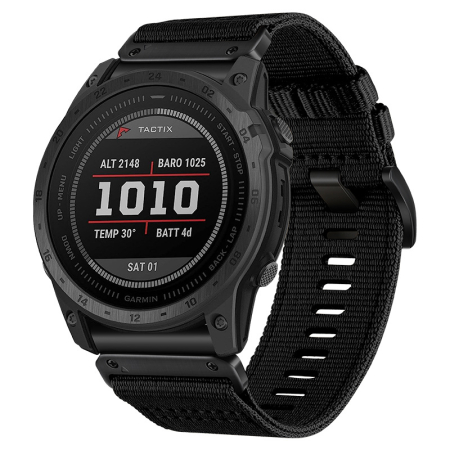 Bratara Quick Release 22mm din material textil pentru smartwatch 1:1 Garmin Fenix 5, Fenix 6, Fenix 7, Fenix 6 Pro, Fenix 6 Pro Sapphire Edition, Forerunner 935, Forerunner 945,PHN Mag - Negru [2]