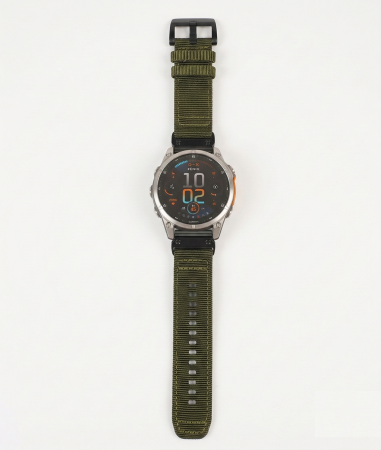 Bratara Quick Release 26mm material textil pentru smartwatch Garmin Fenix 6X / 6x pro/ 5x / 5x Puls / Fenix 3 / 3 HR / 3 sapphire / Fenix 7X/ Fenix 7X PRO/ Tactix Bravo / Descent Mk1, Verde [1]