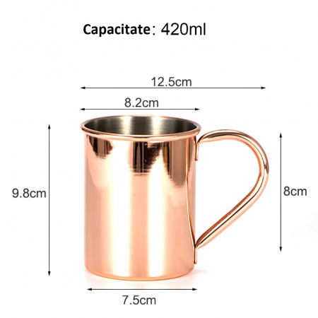 Cana de Cupru cu maner , 420ml [5]