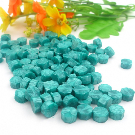 Ceara pentru sigilii - Ceara turquoise sidefat pentru sigiliu invitatie nunta botez - 100 buc/pachet