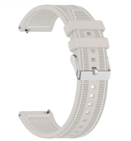 Accesorii Smartwatch - Curea 22mm Compatibila cu Huawei Watch GT4 46mm, Exterior Textil - Interior Silicon, Sistem Quick Release, Catarama Clasica, PHN Mag, Grej