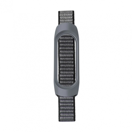Curea Bratara Fitness compatibil Xiaomi Mi Band 3 / 4 / 5 / 6 din material textil cu arici rezistenta la apa, Gri [2]
