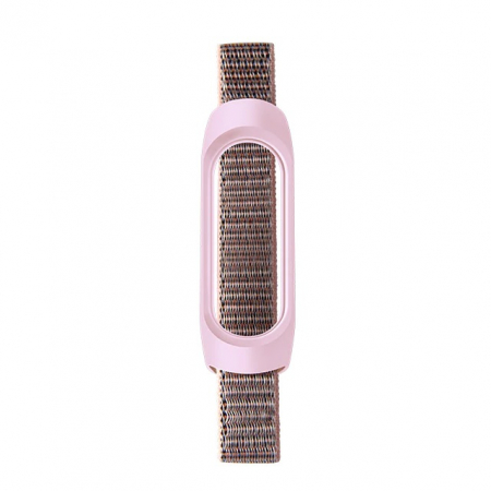 Curea Bratara Fitness compatibil Xiaomi Mi Band 3 / 4 / 5 / 6 din material textil cu arici rezistenta la apa, Roz [1]