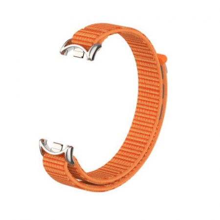 MI band 8/9 - Curea Bratara Fitness compatibila Xiaomi Mi Band 8/9, material textil cu arici, cu prindere de metal, PHN Mag, Portocaliu