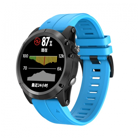 Curea Bratara Quick Release pentru smartwatch Garmin Fenix 5, 5S , Fenix 6, Fenix 6 Pro, Fenix 6 Pro Sapphire Edition, Forerunner 935, Forerunner 945, 22 mm , Teal Blue cu surubelnita inclusa [1]