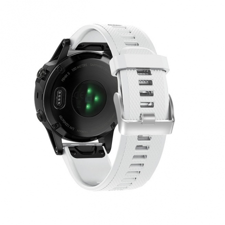 Curea Bratara Quick Release pentru smartwatch Garmin Fenix 6 / 6X / 6x pro solar / 5 / 5S / 5x / 5x Puls / Fenix 3 / 3 HR / 3 sapphire / D2 Bravo / Quaitx3 / Tactix Bravo / Descent Mk1 , 26 mm , Alb c [4]