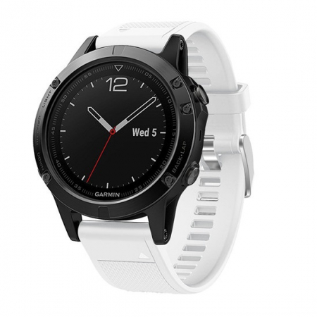 Curea Bratara Quick Release pentru smartwatch Garmin Fenix 6 / 6X / 6x pro solar / 5 / 5S / 5x / 5x Puls / Fenix 3 / 3 HR / 3 sapphire / D2 Bravo / Quaitx3 / Tactix Bravo / Descent Mk1 , 26 mm , Alb c [3]