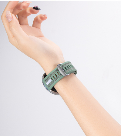 Curea Ceas pentru Huawei Watch GT6 Pro, 22mm Silicon cu Insertie Textila Verde/Greens, Hibrida, 46mm [3]