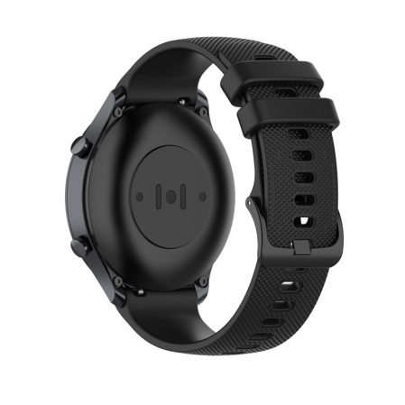 Curea compatibila 22 mm Xiaomi Mi Watch smartwatch, din silicon, Negru, Quick Release [1]