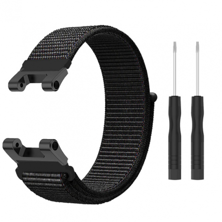 Curea compatibila Amazfit T-REX, din material textil cu arici, Negru, Quick Release [2]