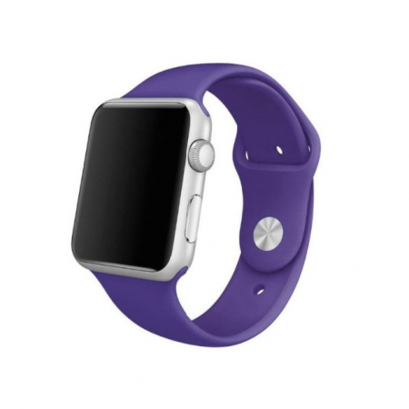 Accesorii Smartwatch - Curea compatibila cu Apple Watch 1 2 3 4 5 , Bratara Sport, Silicon, 38mm, Mov