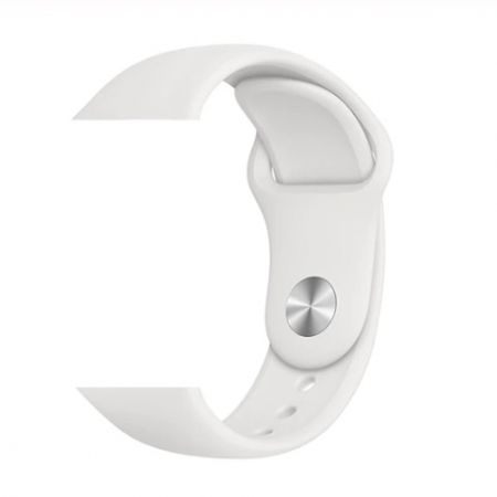 Curea compatibila cu Apple Watch 1 2 3 4 5 , Bratara Sport, Silicon, 38mm, Alb [3]