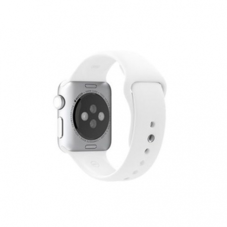 Curea compatibila cu Apple Watch 1 2 3 4 5 , Bratara Sport, Silicon, 38mm, Alb [1]