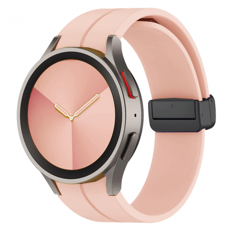 Curea compatibila smartwatch Samsung Watch 5 / 4, 20 mm, Quick Release cu inchidere magnetica, Display 40/42/44/45/46mm, Roz [1]