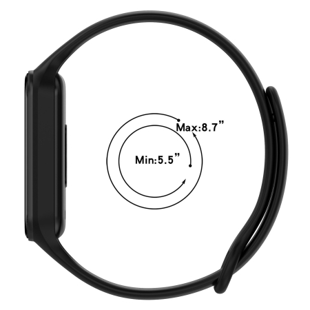 Curea din silicon compatibila Xiaomi Smart Band 8 Active / 9 Active, Redmi Band 2 / Band 3, bratara integrata tip unibody, PHN Mag, Negru [2]