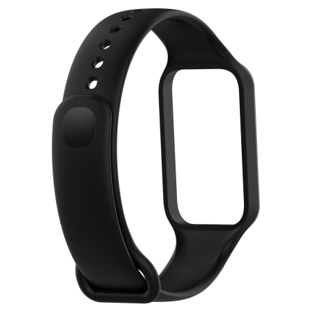 Curea din silicon compatibila Xiaomi Smart Band 8 Active / 9 Active, Redmi Band 2 / Band 3, bratara integrata tip unibody, PHN Mag, Negru [5]