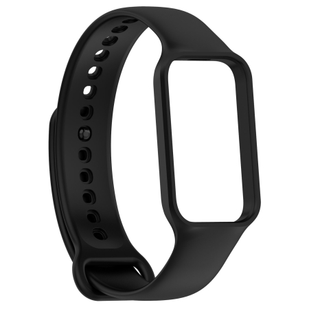 Xiaomi Smart band 8 / 9 - Curea din silicon compatibila Xiaomi Smart Band 8 Active / 9 Active, Redmi Band 2 / Band 3, bratara integrata tip unibody, PHN Mag, Negru