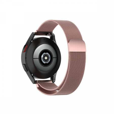 Curea metalica PHN Mag® cu prindere magnetica compatibil cu smartwatch Amazfit Pace, GTR, Samsung Gear S3, Galaxy Watch 46mm, Huawei GT3 46mm, 22 mm, Quick Release, Roz [1]