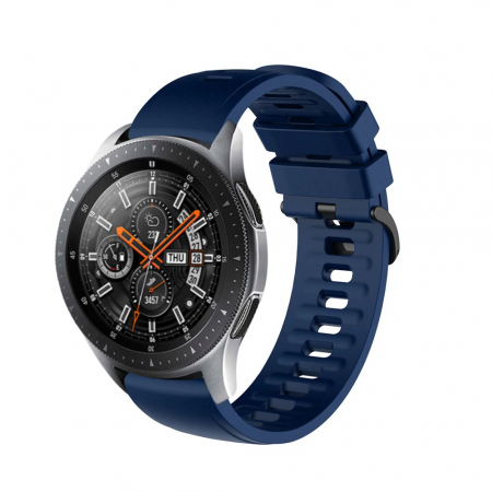 Curea silicon compatibil 20 mm Huawei Watch 2 PRO GT2 42mm Honor, Midnight Blue, Quick Release [1]