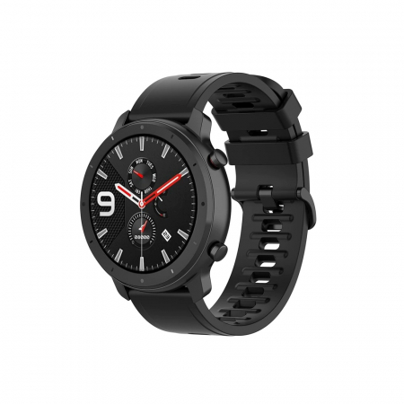 Curea silicon compatibil 22 mm Huawei watch GT 2e GT GT2 46mm, Negru, Quick Release [2]