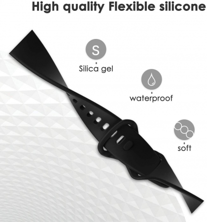 Curea silicon compatibil Fitbit Versa 3 - L, Negru, Quick Release [5]