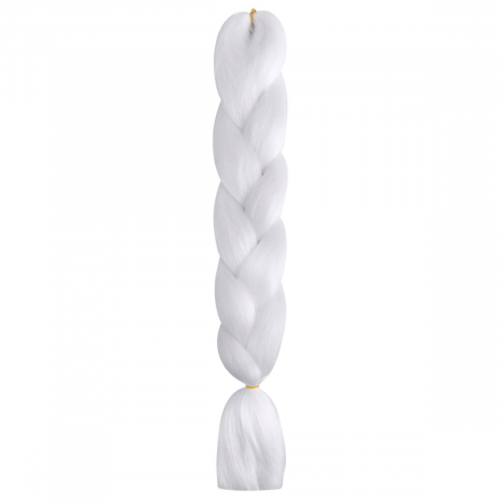 Beauty - Extensii de par codite Afro pentru impletituri, Alb, Pre intinse, Box braids, 61 cm, 100 g