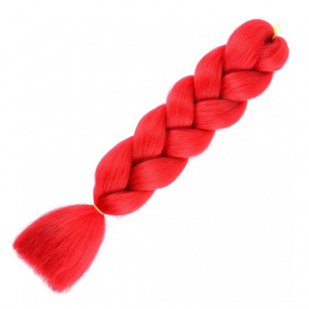 Beauty - Extensii de par codite Afro pentru impletituri, Rosu, Pre intinse, Box braids, 61 cm, 100 g
