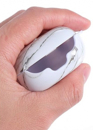 Husa protectie casti compatibila cu Samsung Galaxy Buds Live / Pro / Buds 2 / Buds 2 Pro - imitatie marmura alba [3]